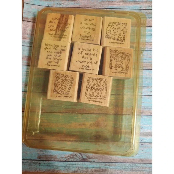 Set of 8 Rubber Stamps-Quick & Cute-Stampin Up-2002 Vintage - Picture 2 of 7